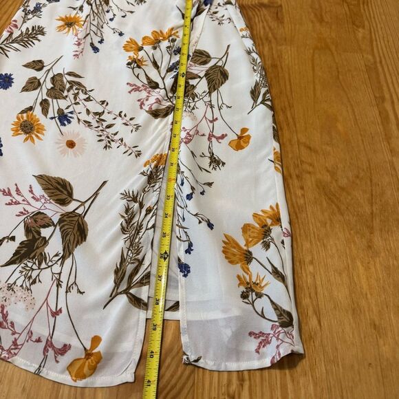 Reformation Kourtney Midi Dress in Frolic Floral Cream Women’s Size 6P - Picture 8 of 16